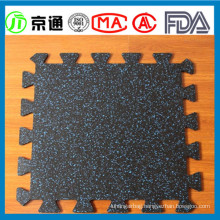 Blue specks rubber gym flooring tiles